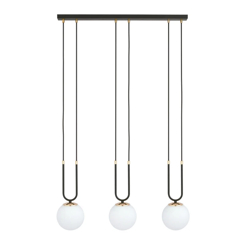 GLAM 3 BLACK/OPAL 1112/3 lampa wisząca szklane klosze GLAMOUR 1