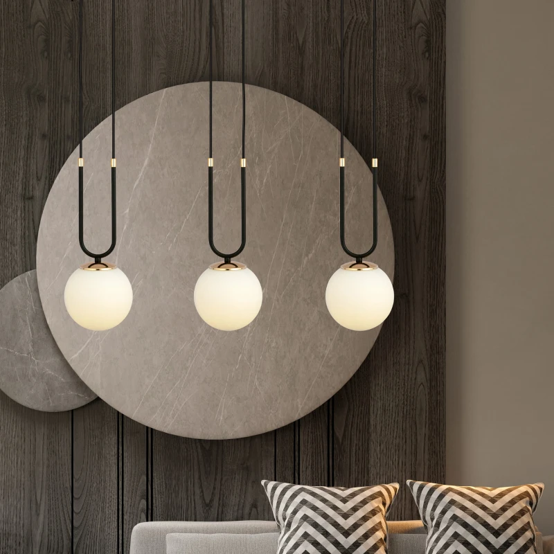 GLAM 3 BLACK/OPAL 1112/3 lampa wisząca szklane klosze GLAMOUR 2