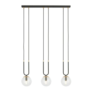 Lampa wisząca GLAM 3 BLACK/TRANSPARENT 1114/3 czarna