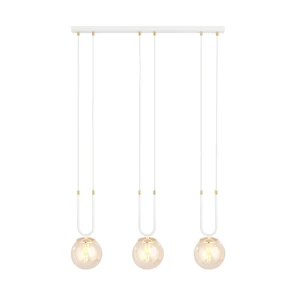 Lampa wisząca GLAM 3 WHITE/MIODOWY biała