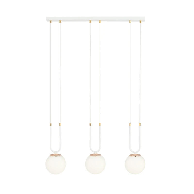 GLAM 3 WHITE/OPAL 1115/3 lampa wisząca szklane klosze GLAMOUR