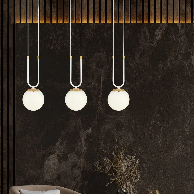 GLAM 3 WHITE/OPAL 1115/3 lampa wisząca szklane klosze GLAMOUR 3