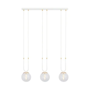 Lampa wisząca GLAM 3 WHITE/TRANSPARENT biała