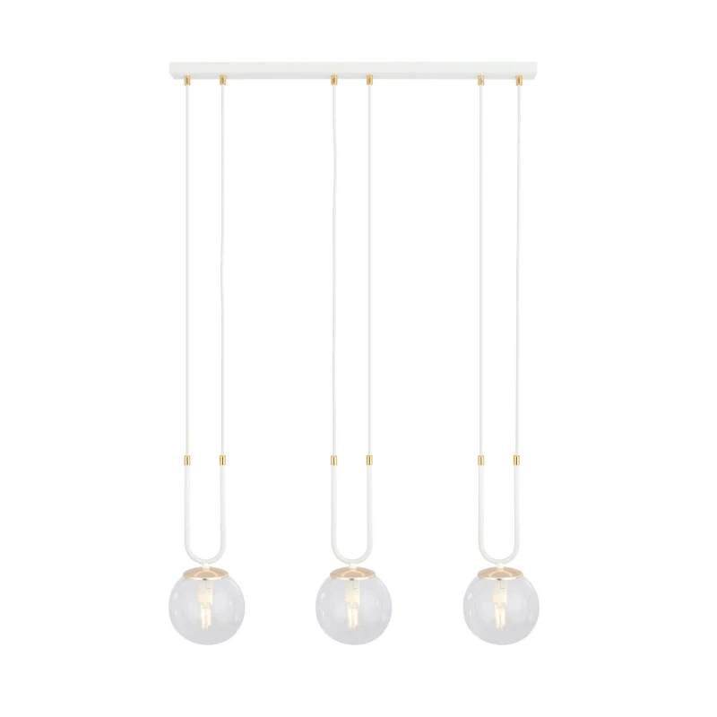 GLAM 3 WHITE/TRANSPARENT 1116/3 lampa wisząca szklane klosze GLAMOUR