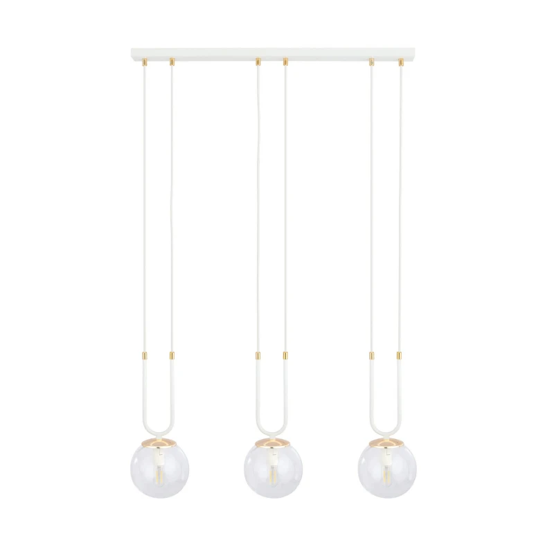 GLAM 3 WHITE/TRANSPARENT 1116/3 lampa wisząca szklane klosze GLAMOUR 1