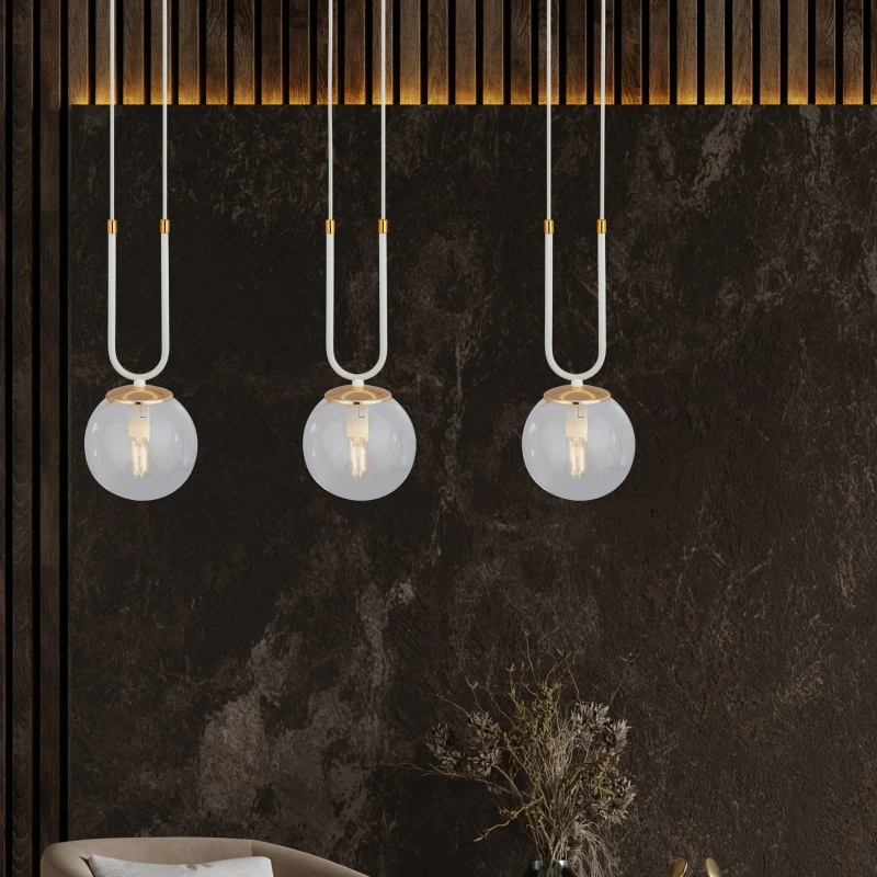GLAM 3 WHITE/TRANSPARENT 1116/3 lampa wisząca szklane klosze GLAMOUR 3