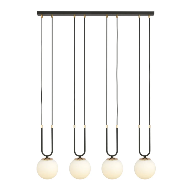 GLAM 4 BLACK/OPAL 1112/4 lampa wisząca szklane klosze GLAMOUR