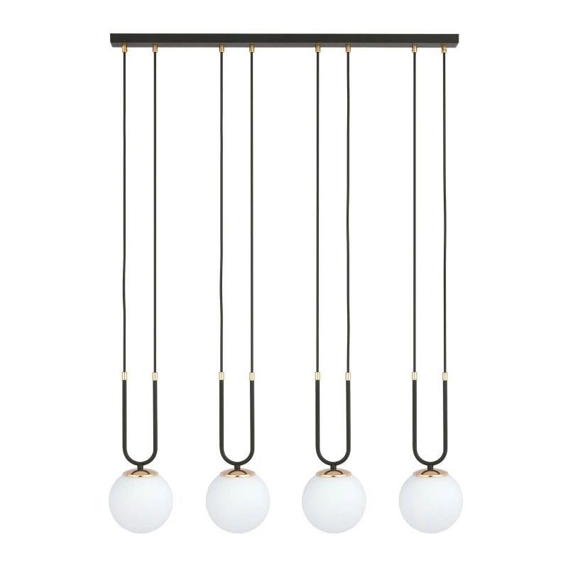 GLAM 4 BLACK/OPAL 1112/4 lampa wisząca szklane klosze GLAMOUR 1