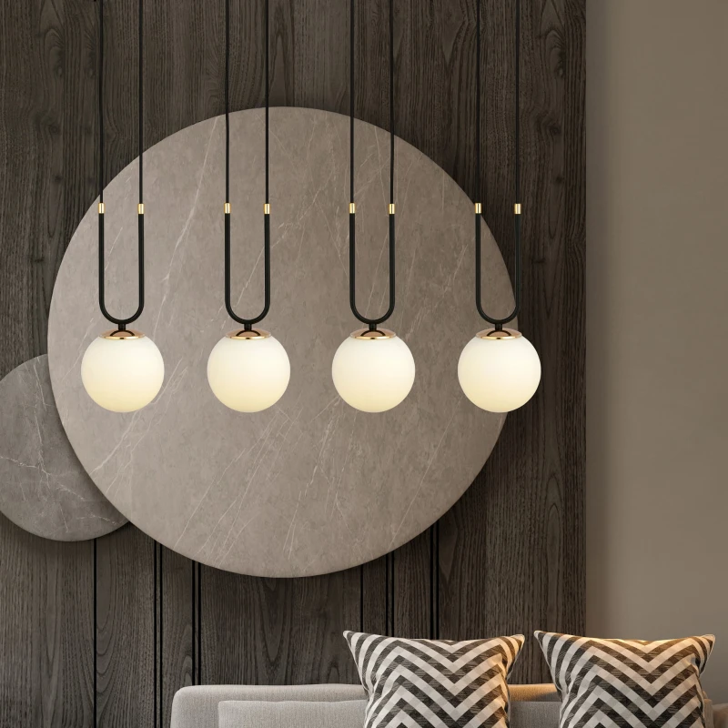 GLAM 4 BLACK/OPAL 1112/4 lampa wisząca szklane klosze GLAMOUR 2