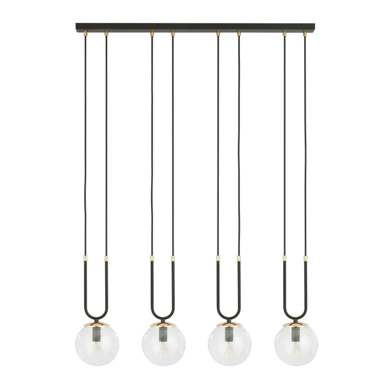 GLAM 4 BLACK/TRANSPARENT 1114/4 lampa wisząca szklane klosze GLAMOUR 1
