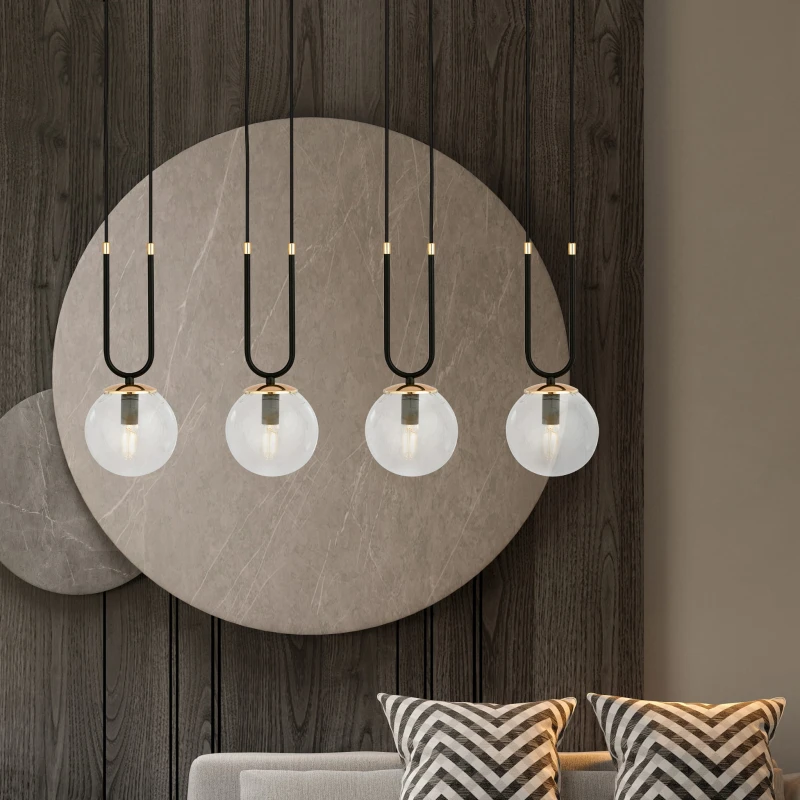 GLAM 4 BLACK/TRANSPARENT 1114/4 lampa wisząca szklane klosze GLAMOUR 2
