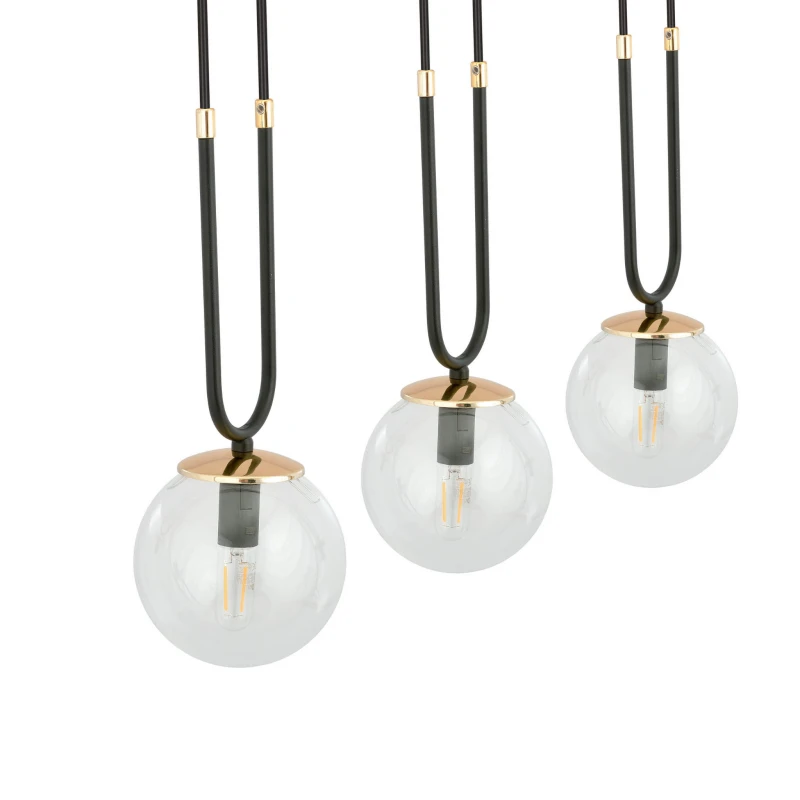 GLAM 4 BLACK/TRANSPARENT 1114/4 lampa wisząca szklane klosze GLAMOUR 4
