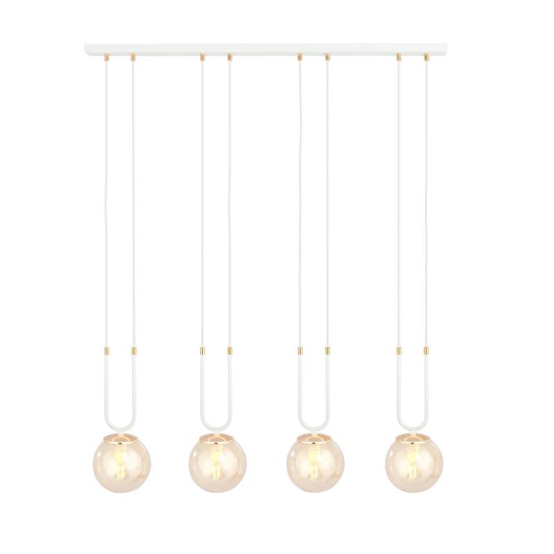 GLAM 4 WHITE/MIODOWY 1117/4 lampa wisząca szklane klosze GLAMOUR