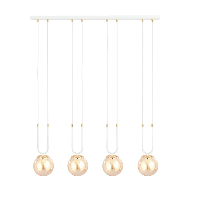 GLAM 4 WHITE/MIODOWY 1117/4 lampa wisząca szklane klosze GLAMOUR 1