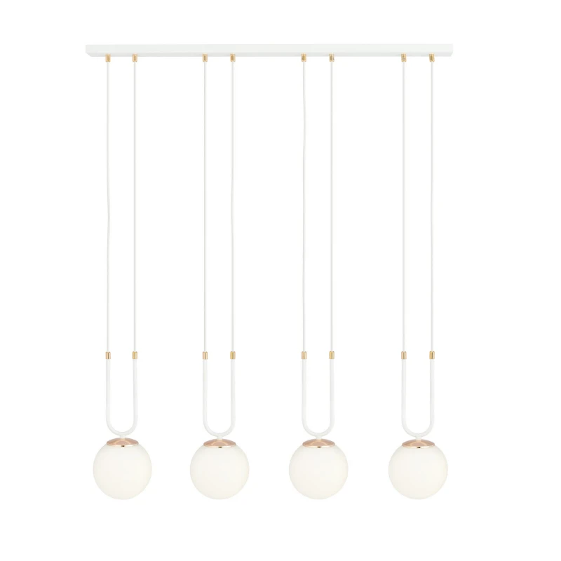 GLAM 4 WHITE/OPAL 1115/4 lampa wisząca szklane klosze GLAMOUR
