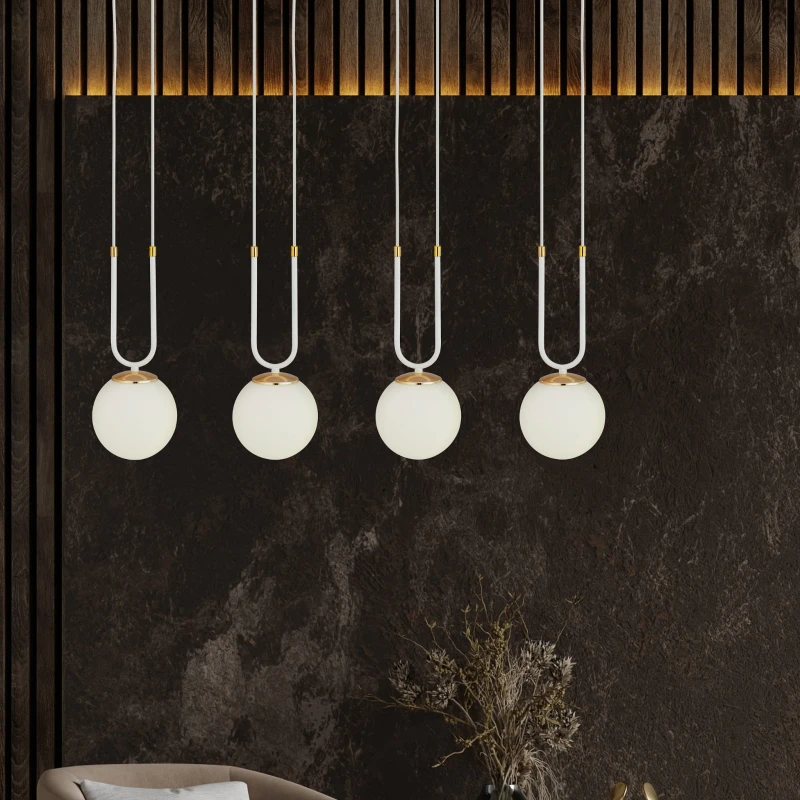GLAM 4 WHITE/OPAL 1115/4 lampa wisząca szklane klosze GLAMOUR 3