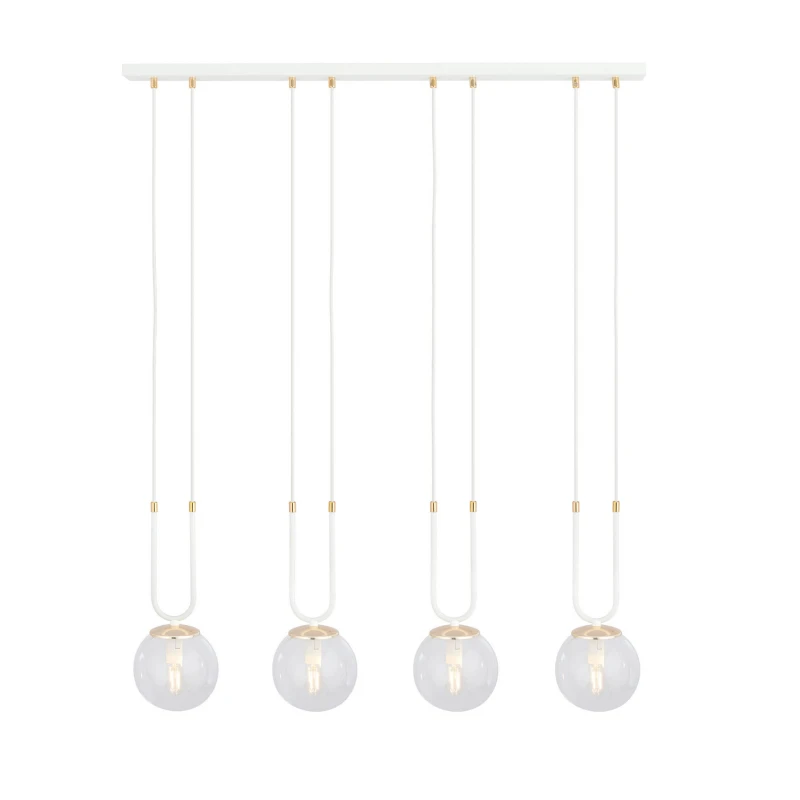 GLAM 4 WHITE/TRANSPARENT 1116/4 lampa wisząca szklane klosze GLAMOUR