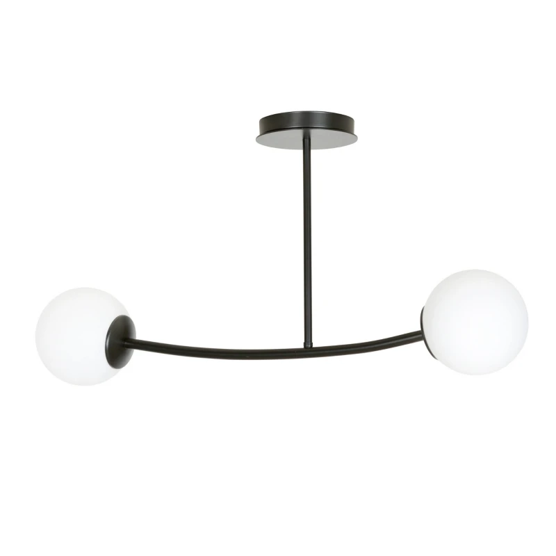 HALLDOR 2 BLACK 1024/2 oryginalna lampa sufitowa czarna LOFT szklane mleczne klosze 1