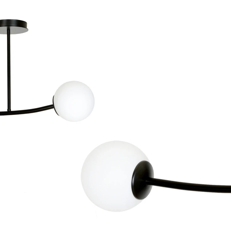 HALLDOR 2 BLACK 1024/2 oryginalna lampa sufitowa czarna LOFT szklane mleczne klosze 4