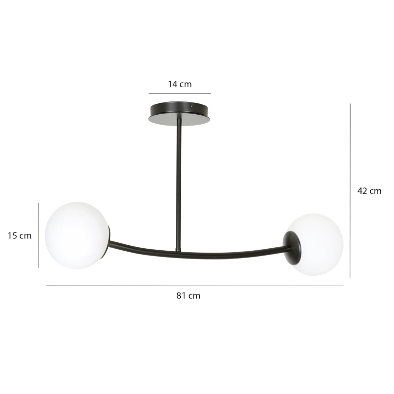 HALLDOR 2 BLACK 1024/2 oryginalna lampa sufitowa czarna LOFT szklane mleczne klosze 5