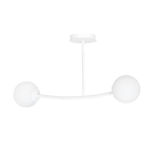 Lampa sufitowa HALLDOR 2 WHITE biała z mlecznymi kloszami