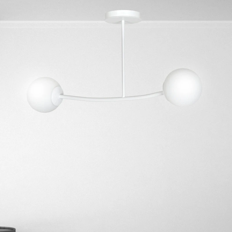 HALLDOR 2 WHITE 1025/2 oryginalna lampa sufitowa biała LOFT szklane mleczne klosze 7