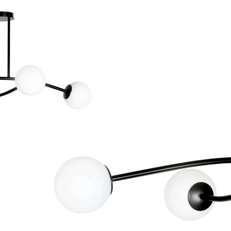 HALLDOR 4 BLACK 1024/4 oryginalna lampa sufitowa czarna LOFT szklane mleczne klosze 4