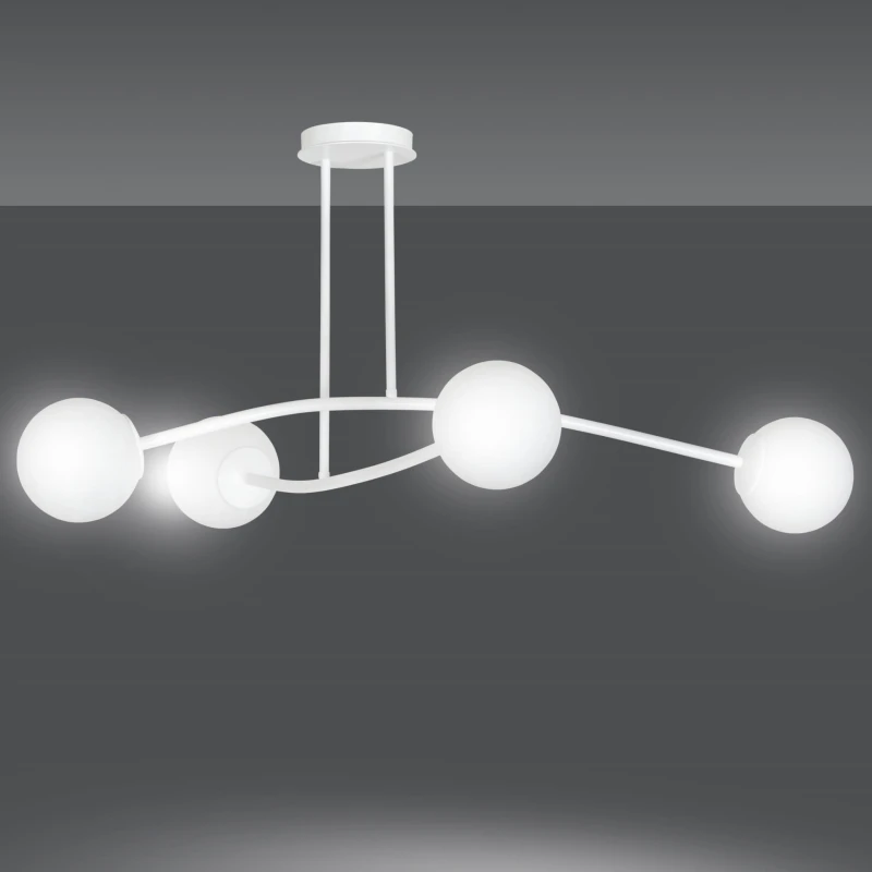 HALLDOR 4 WHITE 1024/4 oryginalna lampa sufitowa biała LOFT szklane mleczne klosze
