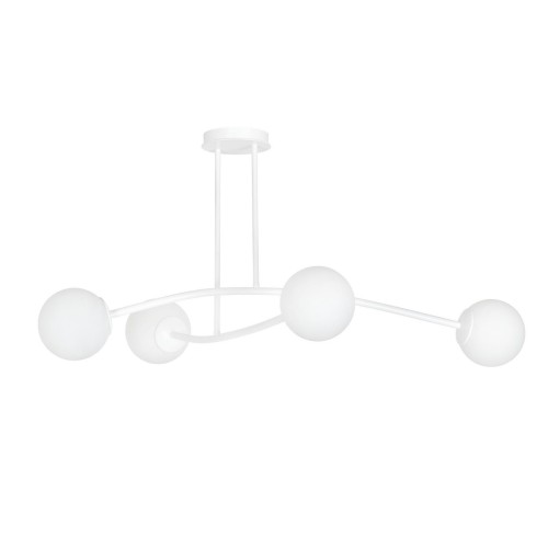 Lampa sufitowa HALLDOR 4 WHITE biała z mlecznymi kloszami