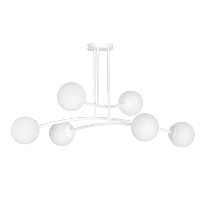 HALLDOR 6 WHITE 1025/6 oryginalna lampa sufitowa biała LOFT szklane mleczne klosze 1