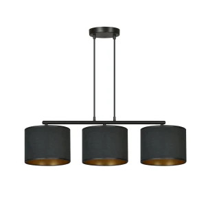 Lampa wisząca HILDE 3 BL BLACK czarna z regulowaną wysokością