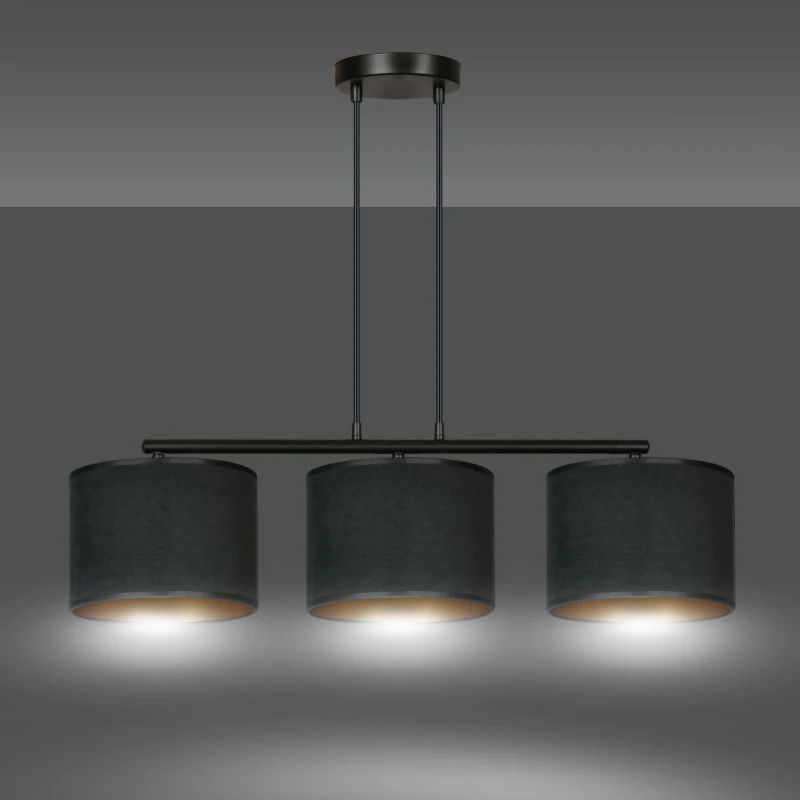 HILDE 3 BL BLACK lampa wisząca abażury regulowana nowoczesna 1