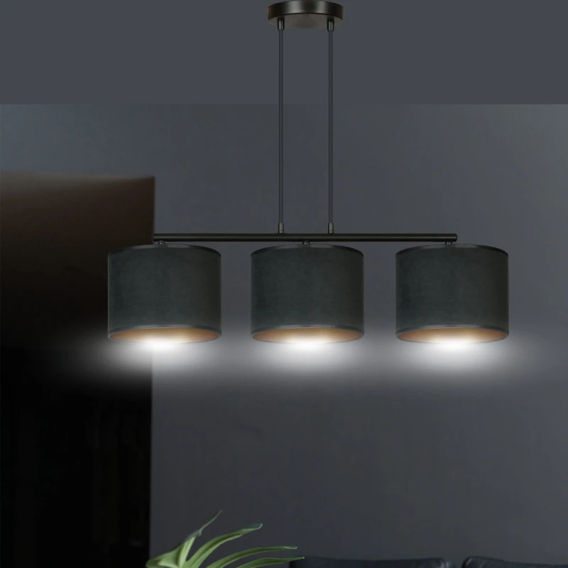 HILDE 3 BL BLACK lampa wisząca abażury regulowana nowoczesna 3