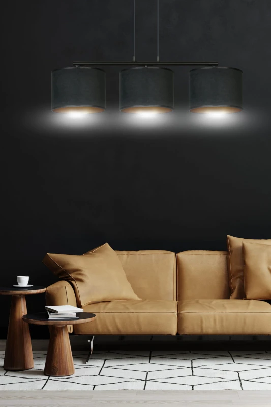 HILDE 3 BL BLACK lampa wisząca abażury regulowana nowoczesna 4