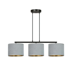 Lampa wisząca HILDE 3 BL GRAY szara z regulowaną wysokością