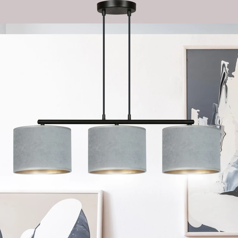 HILDE 3 BL GRAY lampa wisząca abażury regulowana nowoczesna 2