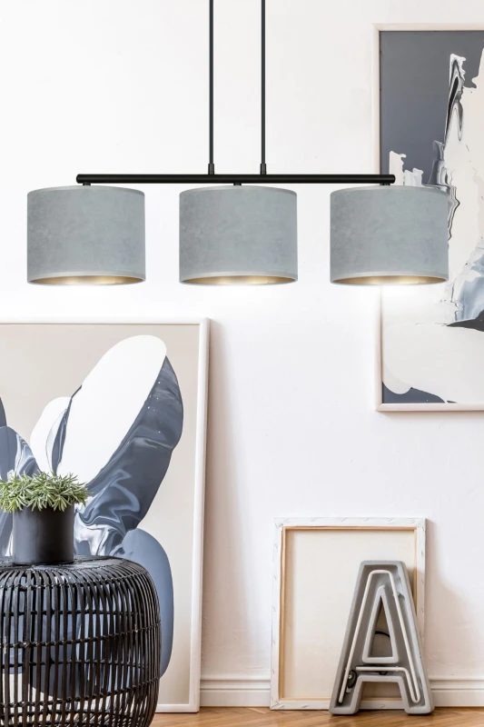 HILDE 3 BL GRAY lampa wisząca abażury regulowana nowoczesna 3