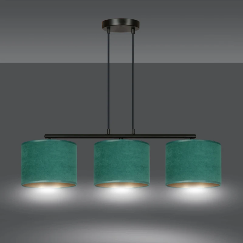 HILDE 3 BL GREEN  lampa wisząca abażury regulowana nowoczesna 1