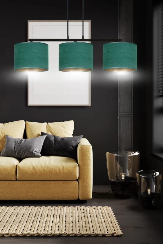 HILDE 3 BL GREEN  lampa wisząca abażury regulowana nowoczesna 2