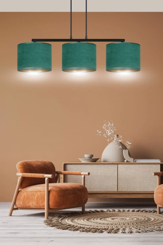 HILDE 3 BL GREEN  lampa wisząca abażury regulowana nowoczesna 4