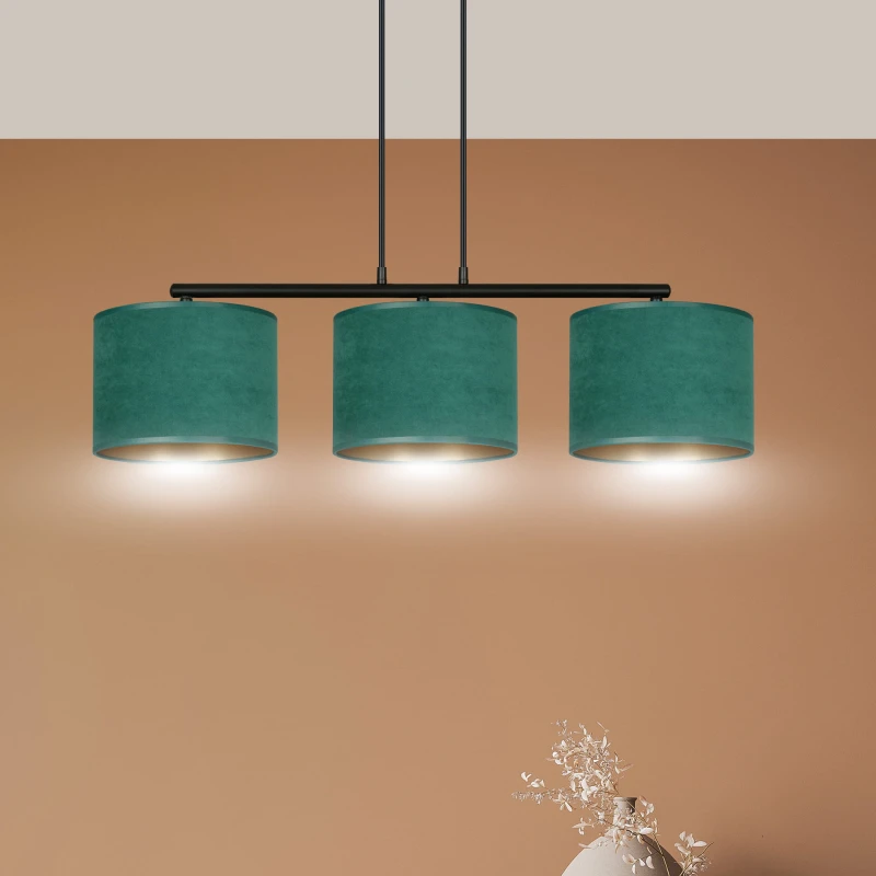 HILDE 3 BL GREEN  lampa wisząca abażury regulowana nowoczesna 5