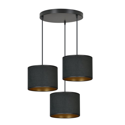 Lampa wisząca HILDE 3 BL PREMIUM BLACK czarna na 3 żarówki