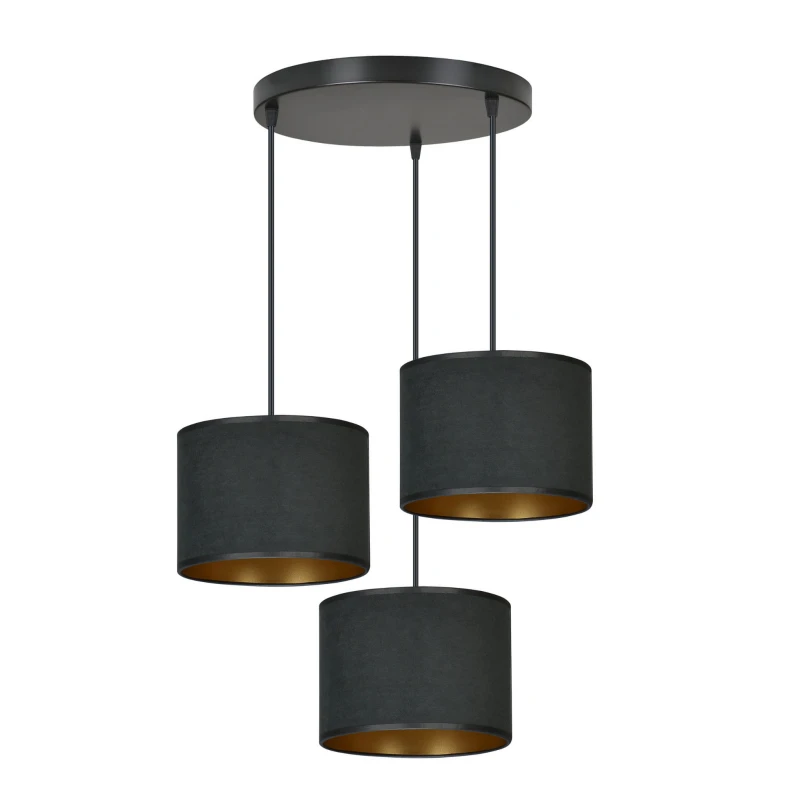 HILDE 3 BL PREMIUM BLACK lampa wisząca abażury regulowana nowoczesna