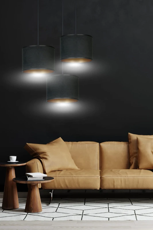 HILDE 3 BL PREMIUM BLACK lampa wisząca abażury regulowana nowoczesna 2