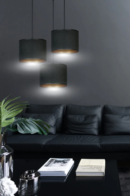 HILDE 3 BL PREMIUM BLACK lampa wisząca abażury regulowana nowoczesna 4