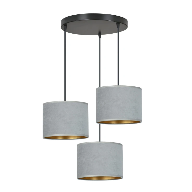 HILDE 3 BL PREMIUM GRAY lampa wisząca abażury regulowana nowoczesna