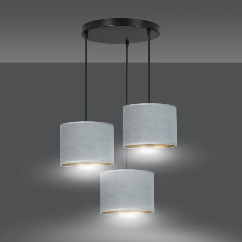 HILDE 3 BL PREMIUM GRAY lampa wisząca abażury regulowana nowoczesna 1