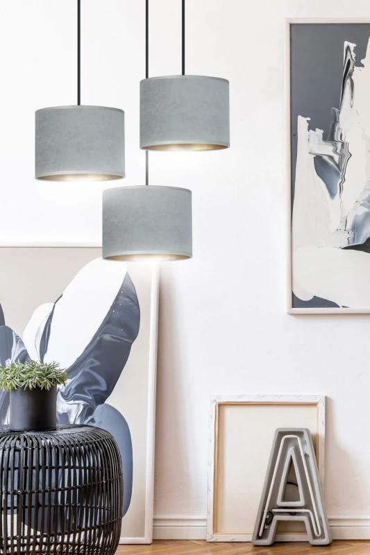HILDE 3 BL PREMIUM GRAY lampa wisząca abażury regulowana nowoczesna 3