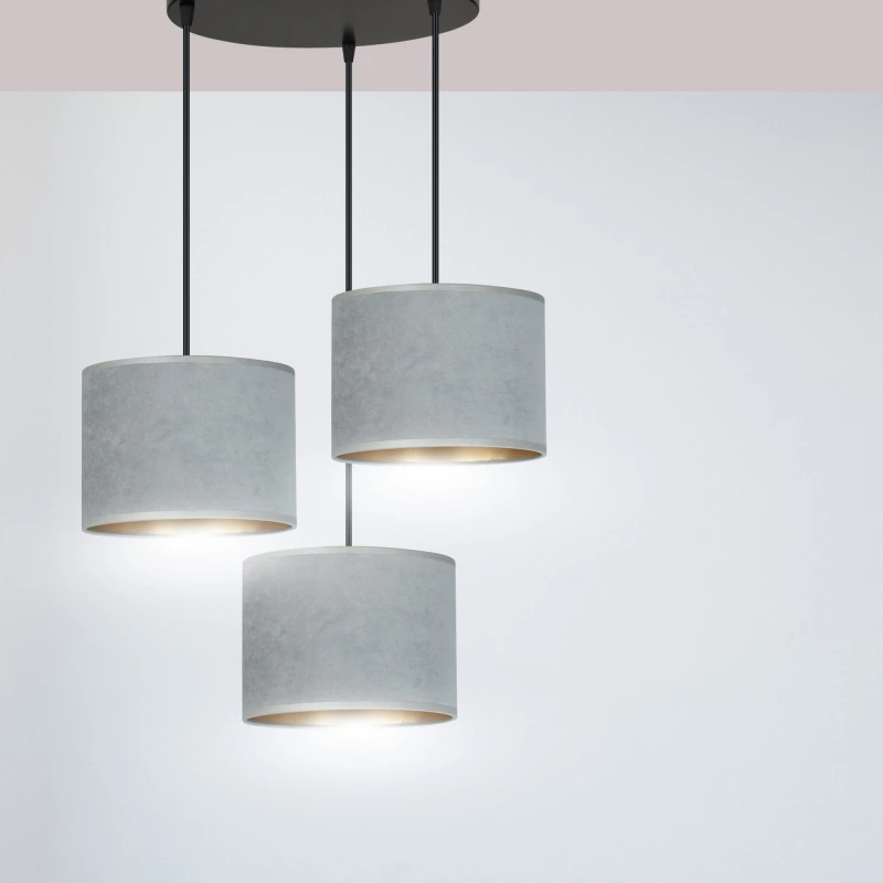 HILDE 3 BL PREMIUM GRAY lampa wisząca abażury regulowana nowoczesna 4