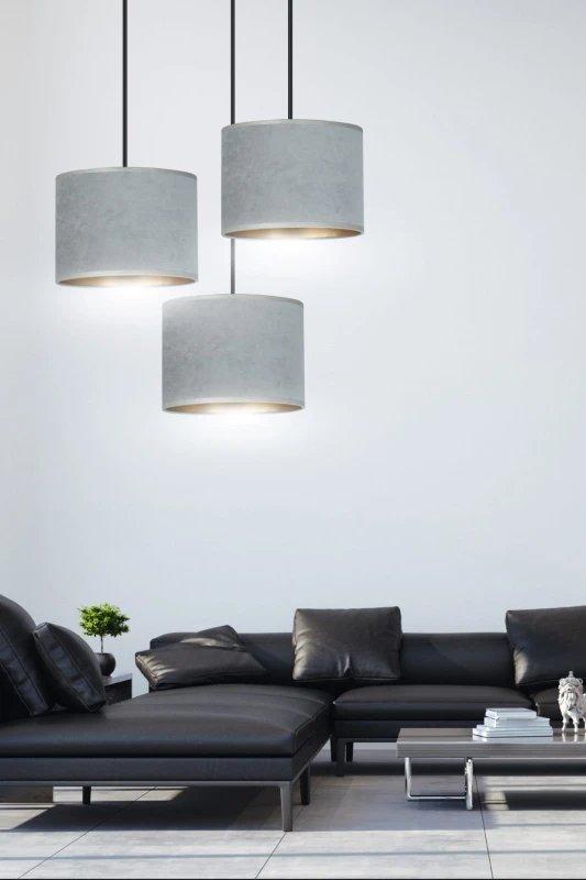 HILDE 3 BL PREMIUM GRAY lampa wisząca abażury regulowana nowoczesna 5